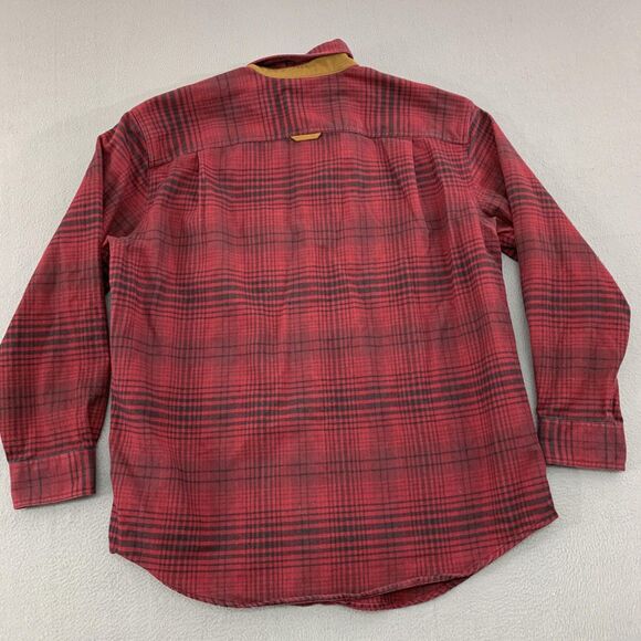 Orvis Shirt Mens XL Red Black Plaid Flannel Button Front Long Sleeve Two Pocket - Picture 13 of 16